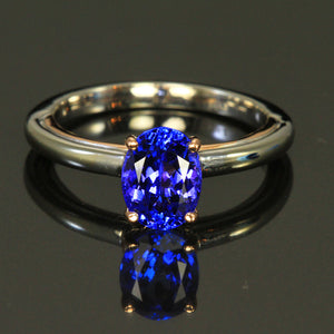 14K White and rose gold tanzanite ring
