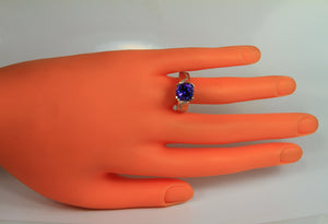 Wide Band Mounting By Christopher Michael With Large 4 ct. Exceptional Color Tanzanite Round