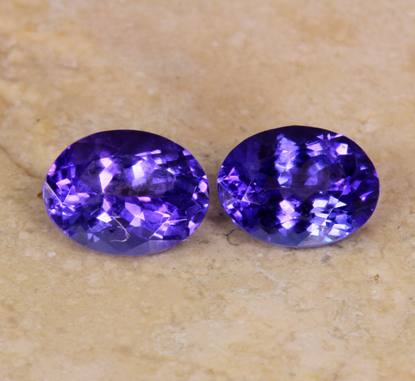 Oval Tanzanite Pair 3.11 Carat BVV Color