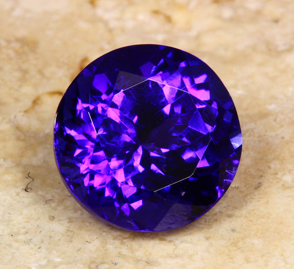 Portugese Round Tanzanite 2.84 Carat BVE+ Color