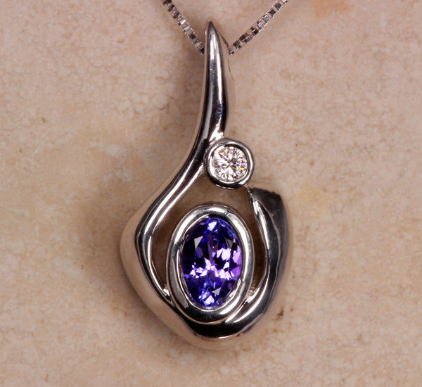 Ladies's Tanzanite Pendant Designed By Christopher Michael .50 Carat