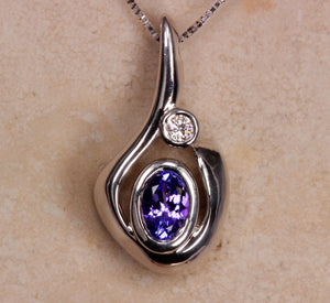 Ladies's Tanzanite Pendant Designed By Christopher Michael .50 Carat