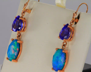 Tanzanite & Opal Earrings
