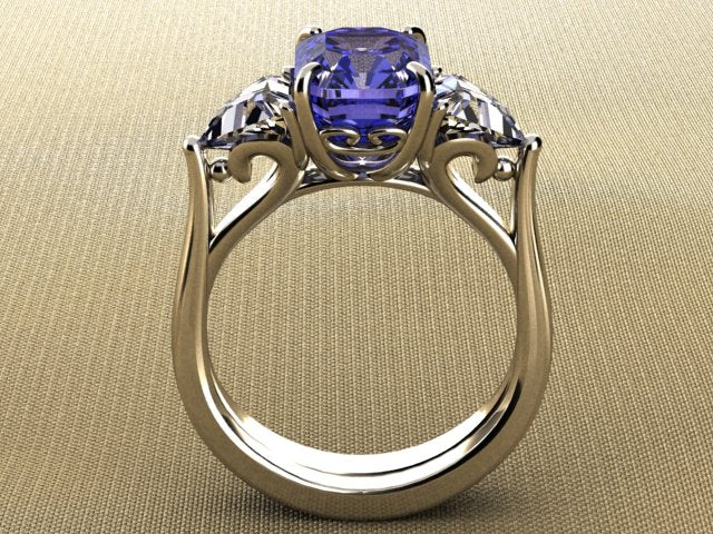 Christopher Michael Tanzanite With Trilliant Side Stones