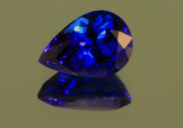 Pear Shaped Tanzanite with Exceptional Plus Color Weighs 2.44 Carats