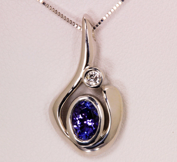 Ladies's Tanzanite Pendant Designed By Christopher Michael .50 Carat