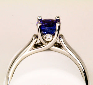 Tanzanite Ring .98 Carat Blue Violet Vivid Color