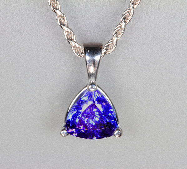 Tanzanite Trillaint Pendant With Vivid Violet Blue color