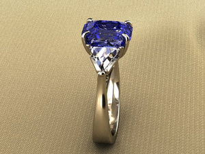 Christopher Michael Tanzanite With Trilliant Side Stones