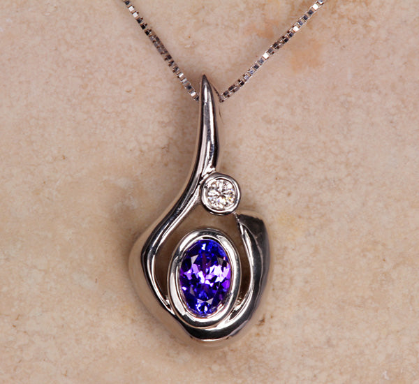 Ladies' Tanzanite Pendant .47 Carat VBI Color