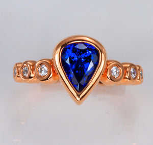 Rose Gold Tanzanite Ring 1.20 Carat VBE