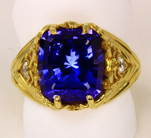 "Best of Show" Designed Tanzanite Ring by Christopher Michael-18kt Yellow Gold