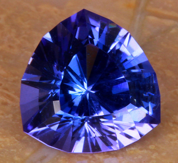 Finely Cut 2.56 Carat Trilliant Tanzanite With Intense Violet Blue Color