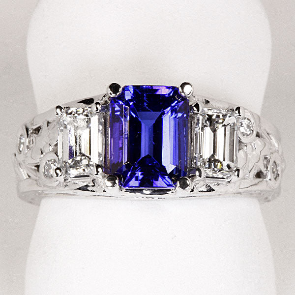 Tanzanite Ring Designed By Christopher Michael 1.88 Carat BVE Color
