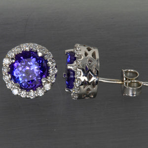 Tanzanite and Diamond Earrings 3.47 Carats