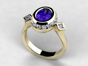 Christopher Michael Designed Ring with Oval Tanzanite