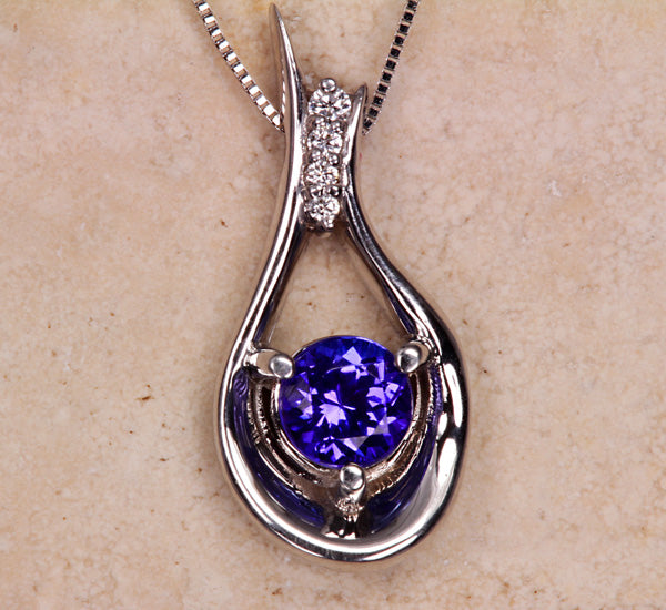 Ladies's Tanzanite Pendant Designed By Christopher Michael .95 Carat BVV Color