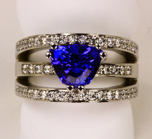 White Gold Trilliant Tanzanite Ring