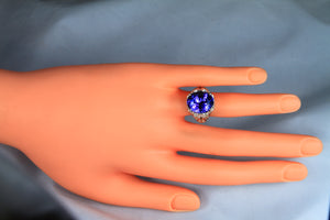 Christopher Michael Design Art Nouveau Large Oval Tanzanite Ring