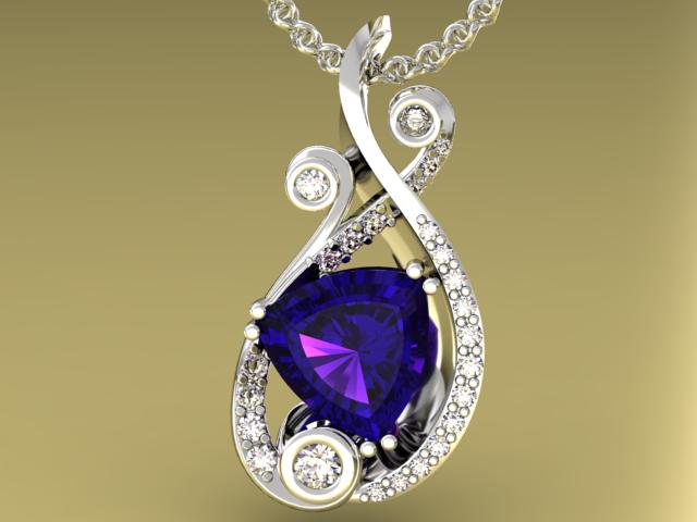 Diamond and Tanzanite Pendant