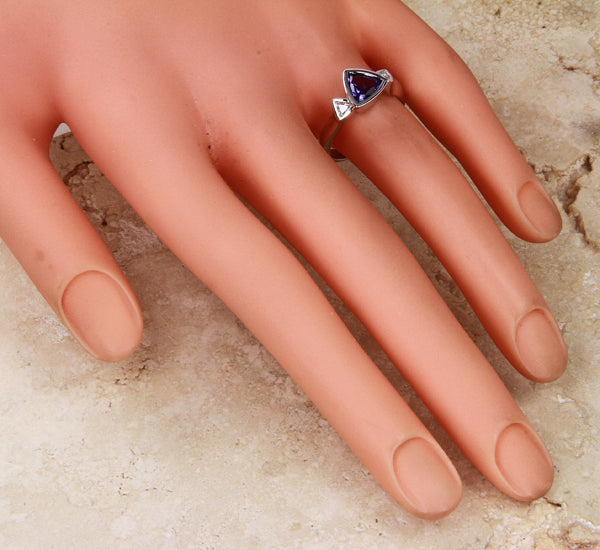 Trilliant Tanzanite Accented by Trilliant Diamonds by Christopher Michael