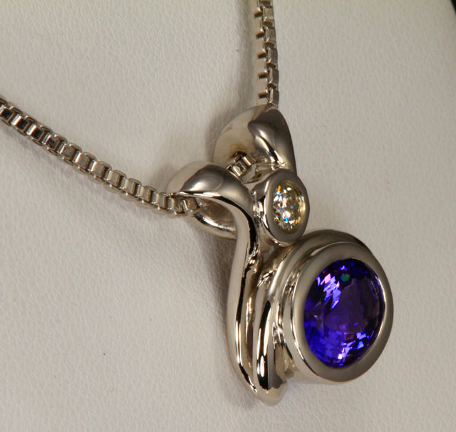 Tanzanite Pendant with Diamond by Christopher Michael