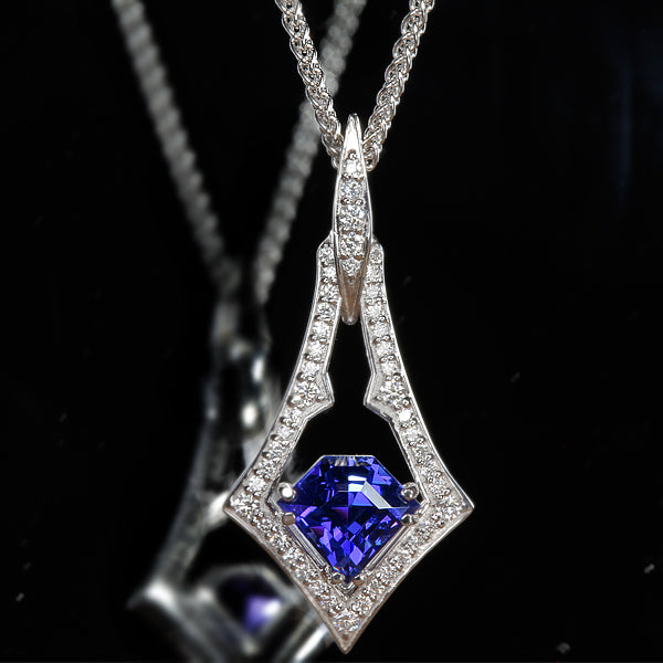 Shield Shaped Tanzanite Pendant by Christopher Michael