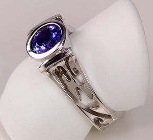 Tanzanite Ring Designed By Christopher Michael 1.22 Carat BVV Color