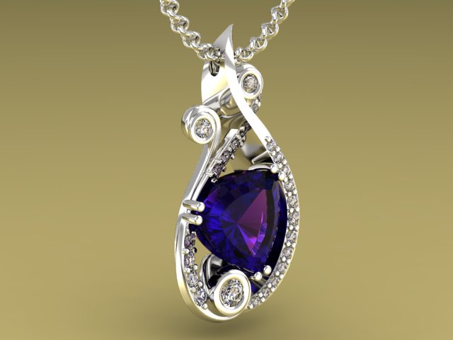 Diamond and Tanzanite Pendant