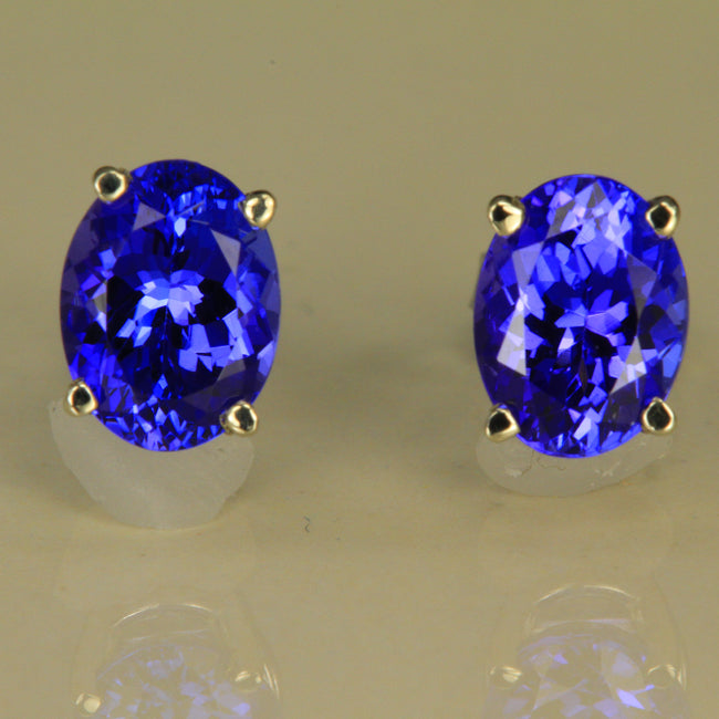 Tanzanite Oval Stud Earrings