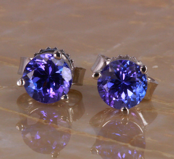 White Gold Tanzanite Earrings .93 Carat
