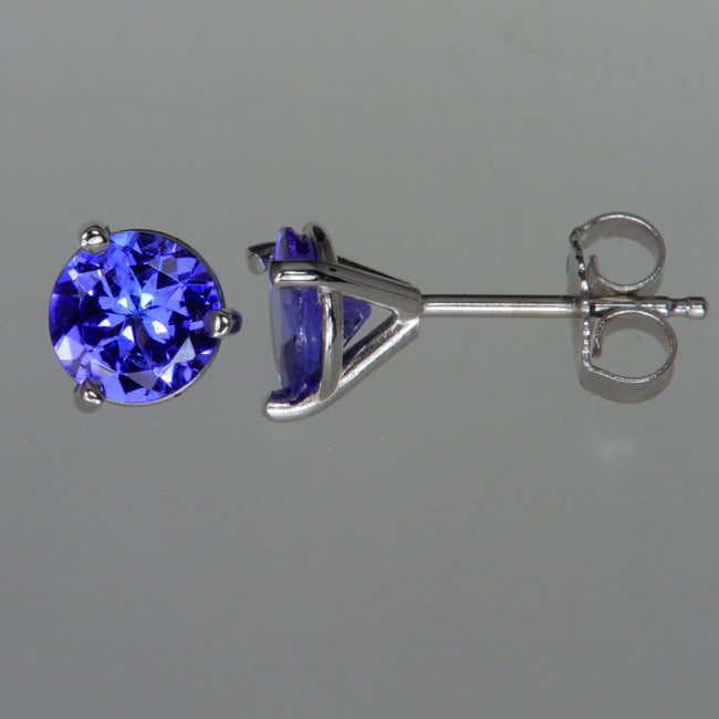 Tanzanite Earrings in White Gold 1.35 Carats