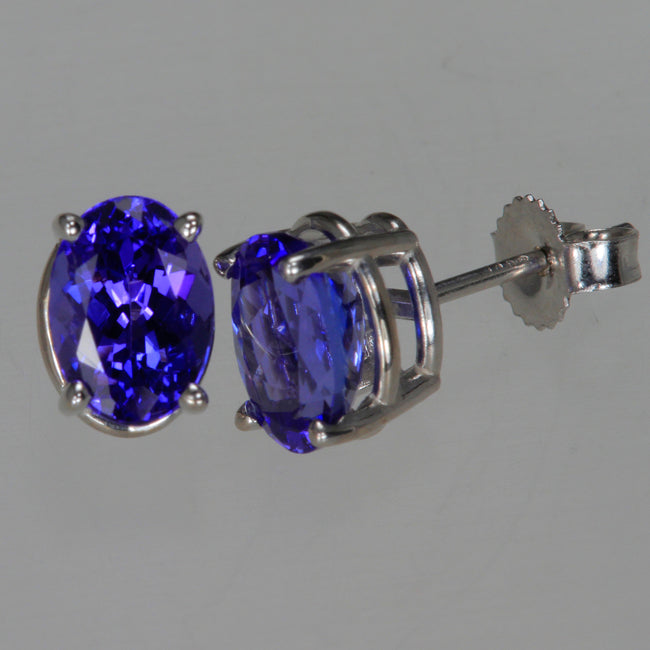 Oval Tanzanite Earrings 2.50 Carats