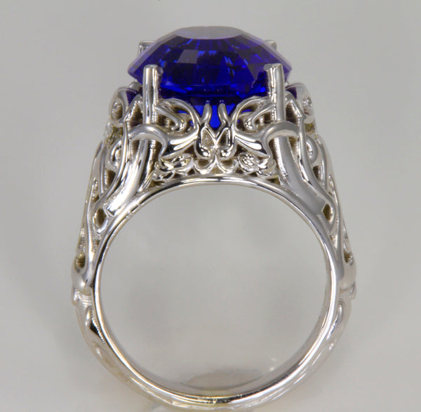Art Nouveau Tanzanite and Diamond Ring by Christopher Michael