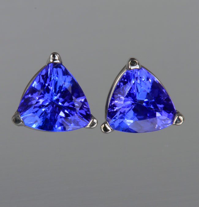 Tanzanite Trilliant Earrings 1.83 Carats