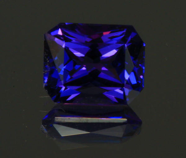 Radiant Cut Tanzanite with Violet Blue Exceptional Plus Color 3.79 Carats