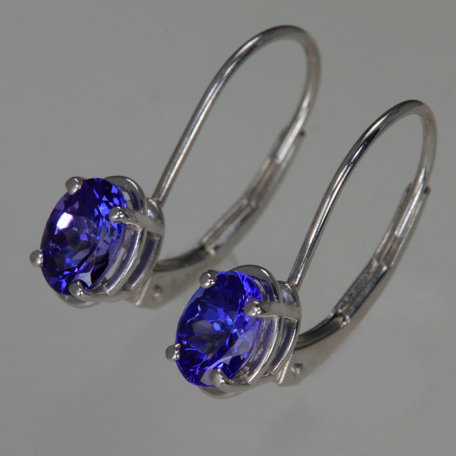Lever Back Tanzanite Earrings 1.20 Carats