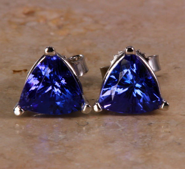 Tanzanite Earrings 2.31 Carat Violet Blue Vivid Color