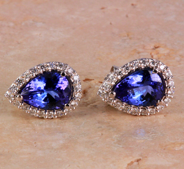 Tanzanite Earrings 2.68 Carat Blue Violet Vivid Color