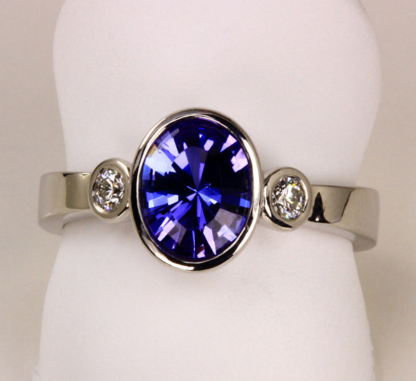 AAA Tanzanite Ring 1.60 Carat Excellent Cut