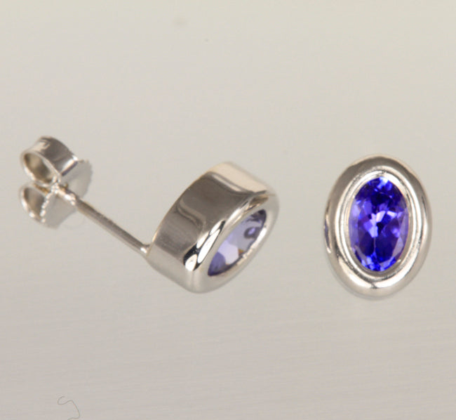 Bexeled tanzanite earrings
