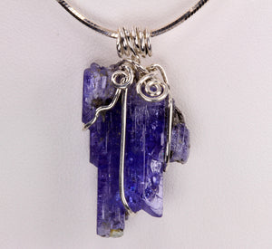 Wire Wrapped Tanzanite Crystal Pendant
