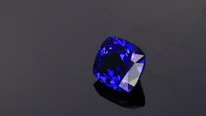 Violet Blue Square Cushion Tanzanite Gemstone 6.18 Carats