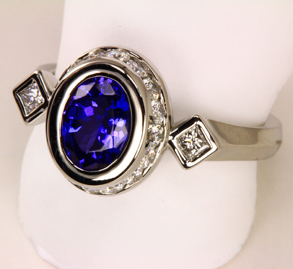 Christopher Michael Designed Ring with Oval Tanzanite