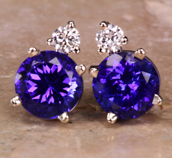 Tanzanite Earrings 3.56 Carat VBE Color