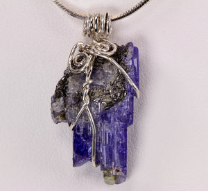 Wire Wrapped Tanzanite Crystal Pendant