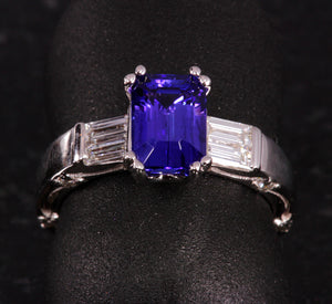 Tanzanite Ring Designed By Christopher Michael 2.02 Carat BVE Color