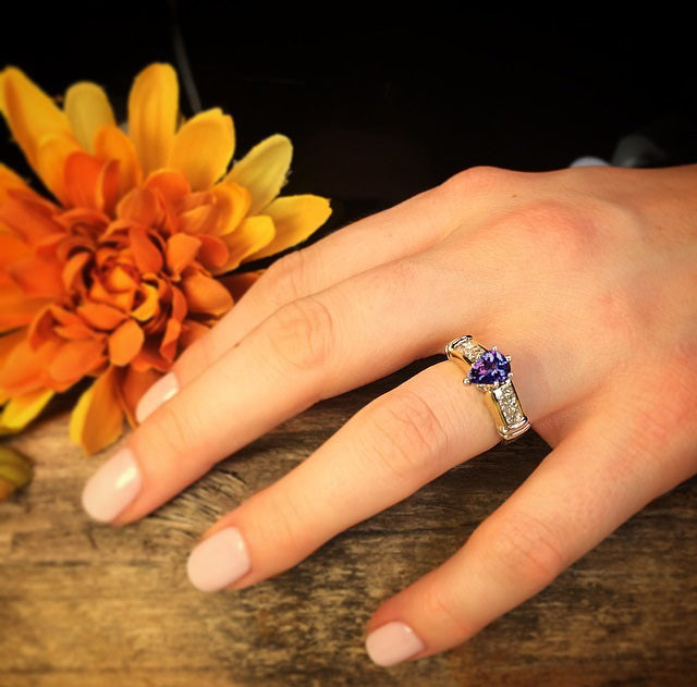 Ladies' Tanzanite and Invisible Set Diamond Ring