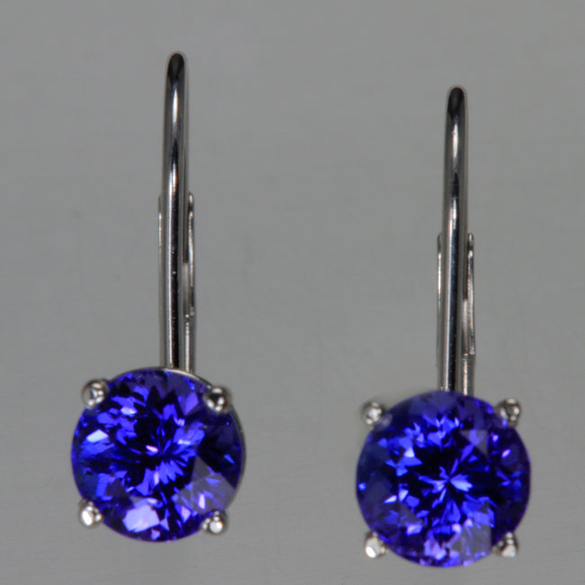 Lever Back Tanzanite Earrings