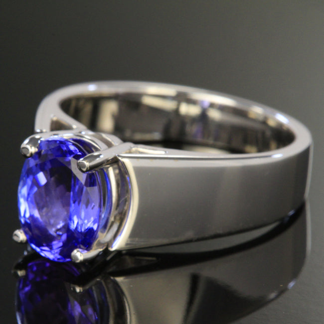 Wide Cathedral Tanzanite Ring 2.38 Carats